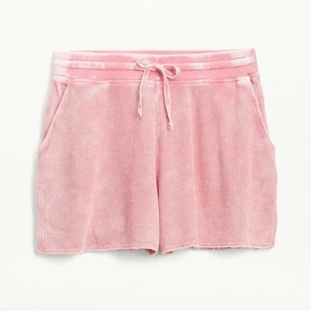 Splendid Thermal Mineral Wash Drawstring Rose Shorts
